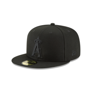 GORRA NEW ERA CAP LOS ANGELES ANGELS BLACK ON BLACK 59FIFTY CERRADA en STOCK