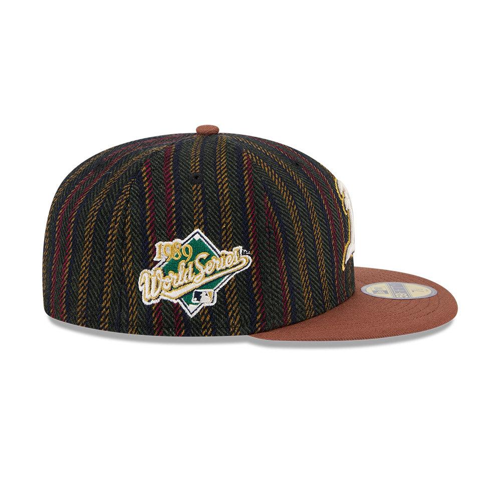 GORRA NEW ERA CAP OAKLAND ATHLETICS MLB VINTAGE HERRINGBONE 59FIFTY CERRADA en STOCK
