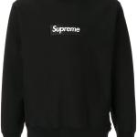 SUPREME HOODIE BOX LOGO CREW NECK BLACK SUDADERA