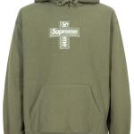 SUPREME HOODIE BOX LOGO CROSS GREEN SUDADERA