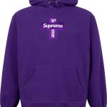 SUPREME HOODIE CROSS LOGO PURPLE SUDADERA
