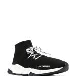 SNEAKERS TENIS BALENCIAGA SPEED TRAINER BLACK AND WHITE WORDS en STOCK