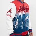 CHAMARRA NTA BRAVES REMIX VARSITY JACKET MIDNIGHT NAVY WHITE en STOCK