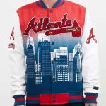 CHAMARRA NTA BRAVES REMIX VARSITY JACKET MIDNIGHT NAVY WHITE en STOCK