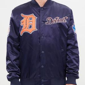 CHAMARRA OIT TIGERS CHEST HIT LOGO SATIN JACKET MIDNIGHT NAVY en STOCK
