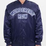 CHAMARRA YORK YANKEES MURDERERS ROW BIG LOGO SATIN JACKET MIDNIGHT NAVY en STOCK
