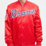 CHAMARRA NTA BRAVES BIG LOGO WORLD SERIES SATIN JACKET RED en STOCK