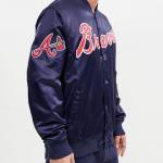 CHAMARRA NTA BRAVES BIG LOGO WORLD SERIES SATIN JACKET MIDNIGHT NAVY en STOCK