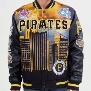 CHAMARRA SBURGH PIRATES REMIX VARSITY JKT BLACK YELLOW en STOCK