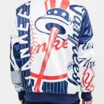 CHAMARRA YORK YANKEES MASH UP SATIN JACKET MIDNIGHT NAVY en STOCK