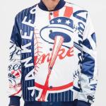 CHAMARRA YORK YANKEES MASH UP SATIN JACKET MIDNIGHT NAVY en STOCK