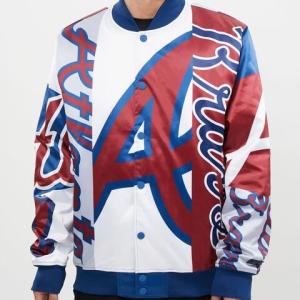 CHAMARRA NTA BRAVES MASH UP SATIN JACKET MIDNIGHT NAVY en STOCK