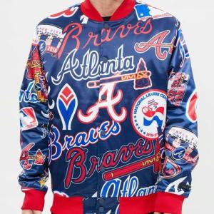CHAMARRA NTA BRAVES AOP SATIN JACKET RED en STOCK