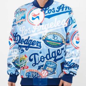 CHAMARRA ANGELES DODGERS AOP SATIN JACKET BLUE en STOCK