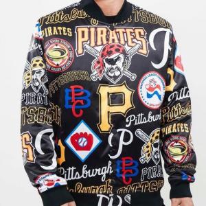 CHAMARRA SBURGH PIRATES AOP SATIN JACKET BLACK en STOCK