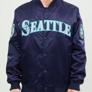 CHAMARRA TLE MARINERS WORDMARK SATIN JACKET MIDNIGHT NAVY en STOCK