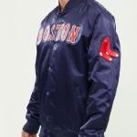 CHAMARRA ON RED SOX WORDMARK SATIN JACKET MIDNIGHT NAVY en STOCK