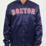 CHAMARRA ON RED SOX WORDMARK SATIN JACKET MIDNIGHT NAVY en STOCK