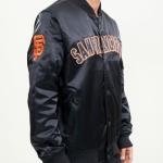 CHAMARRA FRANCISCO GIANTS WORDMARK SATIN JACKET BLACK en STOCK