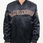 CHAMARRA FRANCISCO GIANTS WORDMARK SATIN JACKET BLACK en STOCK