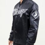 CHAMARRA AGO WHITE SOX WORDMARK SATIN JACKET BLACK en STOCK