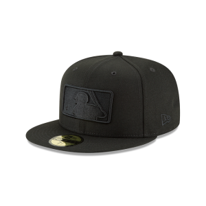 GORRA NEW ERA CAP MLB LOGO BLACK ON BLACK 59FIFTY CERRADA en STOCK
