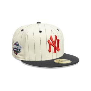 GORRA NEW ERA CAP NEW YORK YANKEES MLB STRIPE 59FIFTY CERRADA BLANCA en STOCK