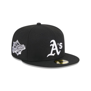 GORRA NEW ERA CAP OAKLAND ATHLETICS MLB SIDEPATCH 59FIFTY CERRADA NEGRA en STOCK