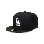 GORRA NEW ERA CAP LOS ANGELES DODGERS MLB TONAL SCRIPT 59FIFTY CERRADA NEGRA en STOCK
