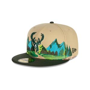 GORRA NEW ERA CAP MILWAUKEE BUCKS NBA TEAM LANDSCAPE 59FIFTY CERRADA en STOCK