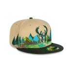 GORRA NEW ERA CAP MILWAUKEE BUCKS NBA TEAM LANDSCAPE 59FIFTY CERRADA en STOCK