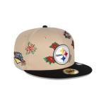 GORRA NEW ERA CAP PITTSBURGH STEELERS NFL POINSETTIA 59FIFTY CERRADA en STOCK