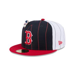 GORRA NEW ERA CAP BOSTON RED SOX MLB PINSTRIPE LEAGUE PIN 59FIFTY CERRADA en STOCK