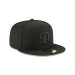 GORRA NEW ERA CAP LOS ANGELES DODGERS BLACK ON BLACK 59FIFTY CERRADA en STOCK