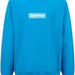 SUPREME HOODIE BOX LOGO BLUE CREW NECK SUDADERA