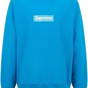 SUPREME HOODIE BOX LOGO BLUE CREW NECK SUDADERA