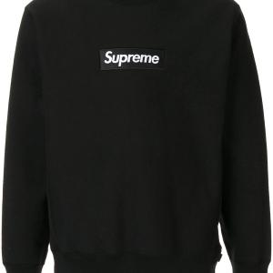 SUPREME HOODIE BOX LOGO CREW NECK BLACK SUDADERA