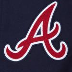 CHAMARRA ATLANTA BRAVES SCRIPT TAIL MENS RIB WOOL VARSITY MIDNIGHT NAVY RED MIDNIGHT NAVY en STOCK