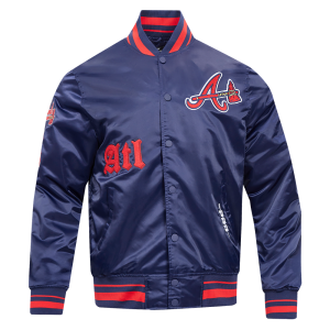 CHAMARRA ANTA BRAVES OLD ENGLISH RIB SATIN JACKET MIDNIGHT NAVY RED MIDNIGHT NAVY en STOCK