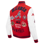 CHAMARRA ANTA BRAVES OLD ENGLISH RIB WOOL VARSITY JACKET RED WHITE MIDNIGHT NAVY en STOCK