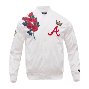 CHAMARRA NTA BRAVES ROSE SATIN JACKET WHITE en STOCK