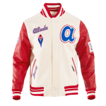 CHAMARRA NTA BRAVES RETRO CLASSIC WOOL VARSITY JACKET EGGSHELL RED en STOCK