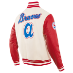 CHAMARRA NTA BRAVES RETRO CLASSIC WOOL VARSITY JACKET EGGSHELL RED en STOCK