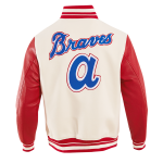 CHAMARRA NTA BRAVES RETRO CLASSIC WOOL VARSITY JACKET EGGSHELL RED en STOCK