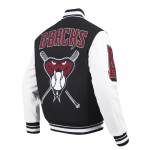 CHAMARRA ZONA DIAMONDBACKS MASH UP M RIB WOOL VARSITY JACKET BLACK WHITE en STOCK