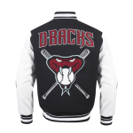 CHAMARRA ZONA DIAMONDBACKS MASH UP M RIB WOOL VARSITY JACKET BLACK WHITE en STOCK