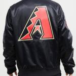 CHAMARRA ONA DIAMONDBACKS TEAM BIG LOGO SATIN JACKET BLACK en STOCK