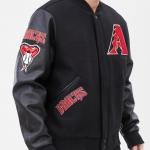 CHAMARRA ONA DIAMONDBACKS CLASSIC WOOL VARSITY JACKET BLACK en STOCK