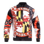 CHAMARRA LTIMORE ORIOLES MASH UP SATIN JACKET WHITE en STOCK