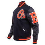 CHAMARRA IMORE ORIOLES OLD ENGLISH WOOL VARSITY JACKET BLACK ORANGE en STOCK